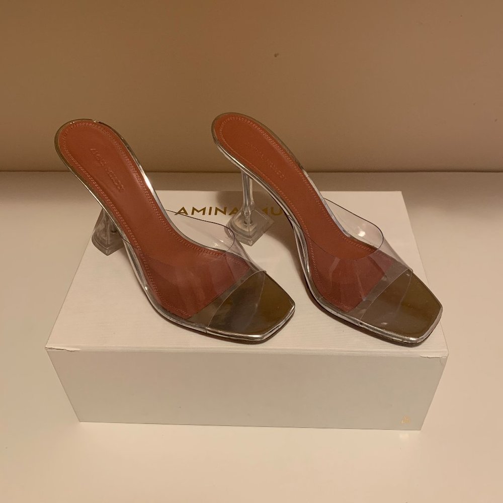 Amina Muaddi Lupita PVC Clear Sandal - size 40